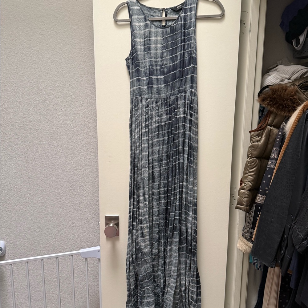 Sleeveless shibori indigo Maxi Dress